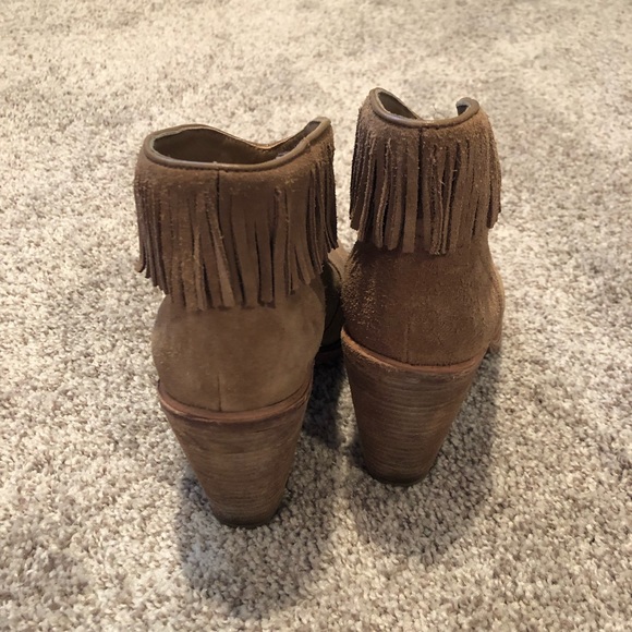 Joie Loren Tan Suede Fringe Booties 8.5 - Picture 4 of 7